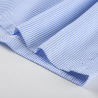 Pantalones cortos básicos cómodos e informales sueltos con botones de cintura elástica tejidos a rayas de verano para mujer - details 15