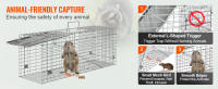 SucceBuy Trampa para jaula de animales vivos, trampa plegable de hierro galvanizado para gatos callejeros, conejos, ardillas, mapaches, marmotas, zarigüeyas - details 1