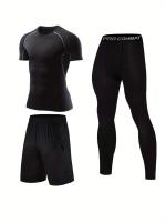 Men's 3-Piece Compression Suit Set: Breathable, Quick-Drying & Sweat-Absorbing for Sports & Fitness! - details 4