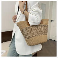 Bolso de Paja para Vacaciones de Verano en la Playa 2025 Nuevo Estilo Tejido de Gran Capacidad Bolso de Hombro para Playa Bolso de Mano Moderno y a la Moda - details 13