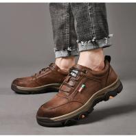 Zapatillas de deporte de alta calidad para hombre, zapatos informales de cuero para hombre, calzado deportivo Retro transpirable para caminar, zapatillas de senderismo al aire libre - details 10