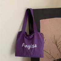 Bolsos de mano coreanos simples con cordón, bolso de compras ligero de gran capacidad, bolso de hombro informal con letras de diseñador para mujer - details 12