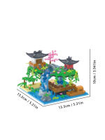 Peach Blossom Pond Building Block Girl's Chinese Style Series Assembly Particle High difficulty Puzzle Assembly Toy - details 5