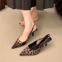 Nuevo nicho retro de gama alta con estampado de leopardo tacones altos temperamento elegante tacón fino sandalias puntiagudas - details 29