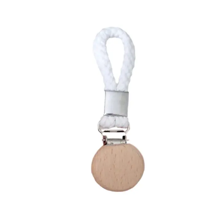 Clip de toalla de cuerda de algodón blanco portátil, gancho de toalla de mano colgante trenzado con abrazadera de Metal, colgador de ropa para cocina - 1