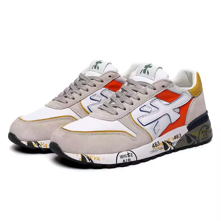 Moda nuevos zapatos masculinos con zapatillas deportivas casuales de cuero retro transpirables de suela gruesa - 1