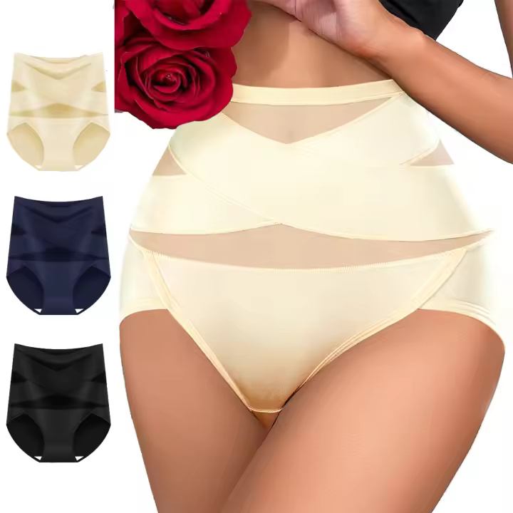 4 Uds. Pantalones moldeadores de cintura alta europeos, calzoncillos cómodos de estilo madre de tamaño Regular, paquete múltiple de un solo artículo - 1