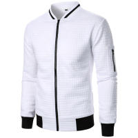 Cuadros de hombre, chaqueta con cremallera y cuello alto, nuevo estilo e - details 12