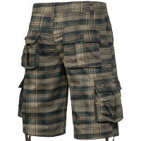 Pantalones Medios Para Hombre Algodón Cómodo Verano Deportes Al Aire Libre Playa Estilo Safari Tren Plaid Corte Regular Talla Grande - details 4