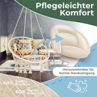 Silla Colgante con Cojín - Sillón Colgante Chill para Adultos y Niños Hamaca hasta 150 kg Asiento Colgante Suspensión Interior y Exterior Sala de Estar y Jardín Terraza, Beige - details 3