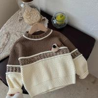 Pulóver de Algodón para Niño Pequeño Rayas Arcoíris, Cuello Redondo, Abrigo de Punto Desgarrado - details 11