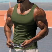 Un chaleco informal y transpirable de color liso para el entrenamiento físico de verano de los hombres en Europa y Estados Unidos en 2025. - details 20
