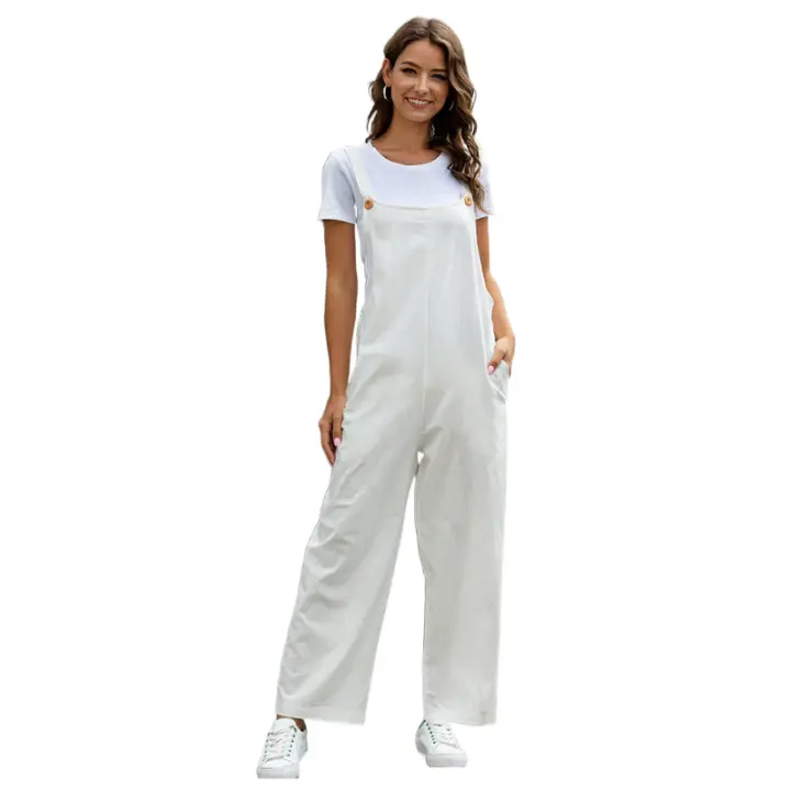 Mono informal de verano sin mangas, tirantes anchos y largos para mujer, estilo retro - 1