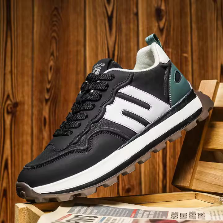 Calzado deportivo para hombre, de moda, de cuero, transpirable, para correr, zapatos versátiles para jóvenes. - 1
