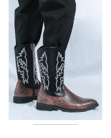 Botas vaqueras occidentales vintage bordadas altas clásicas Botas largas de moda para caballero - details 3