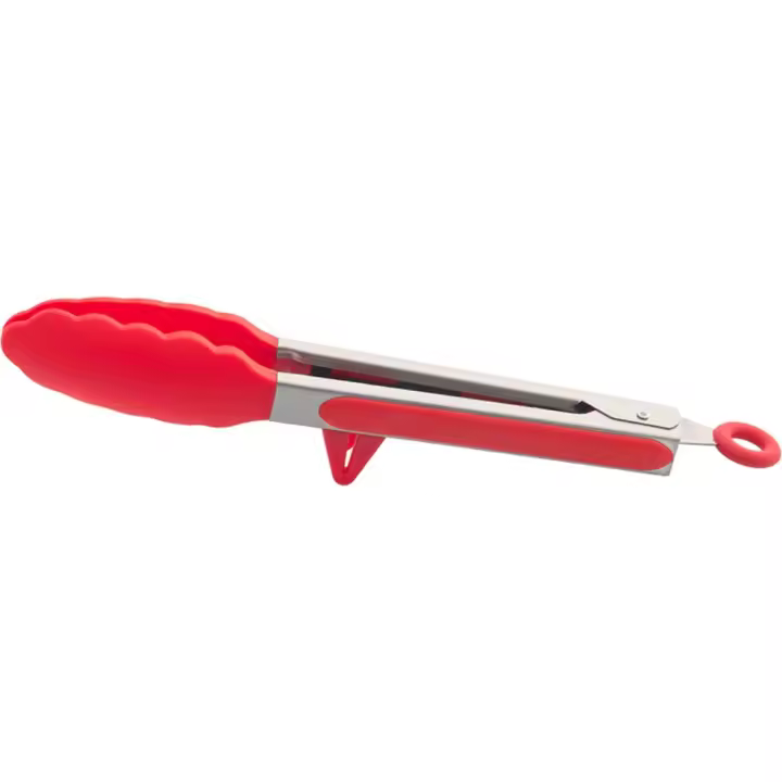 Pinzas de cocina de acero inoxidable, puntas de silicona y soporte, pinzas multiusos para barbacoa, pinzas antideslizantes para barbacoa, pinzas para cocinar - 1