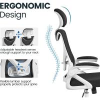 Silla de Oficina Ergonómica Silla Reposabrazo Ajustable Silla Oficina Trabajo con Reposacabeza Silla Giratoria Rosa - details 30