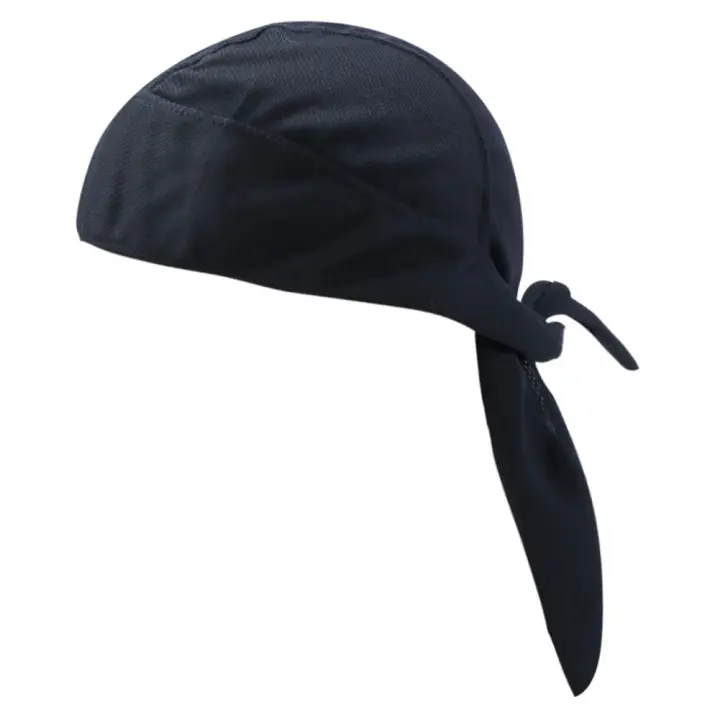 Pañuelo para la cabeza de secado rápido para hombre, gorro de ciclismo puro, Bandana para correr, pañuelo para la cabeza, sombrero pirata, capucha, diadema negra - 1