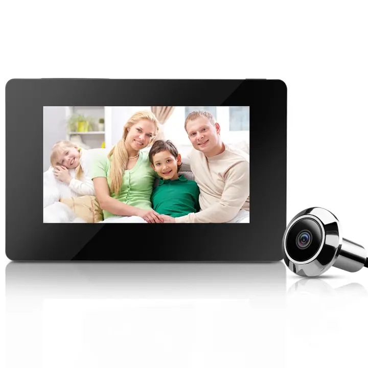 Cámara de Puerta Elecpow de 4.3 Pulgadas con Peephole Viewer 120° LCD 100W Pixels Inteligente para Exteriores Monitor de Huella Digital - 1