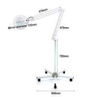 Lámpara de pie LED, brazo giratorio ajustable, 5 lupas para cuidado de la piel, belleza, cosméticos, maquillaje, manicura, tatuaje, salón, Spa - details 1