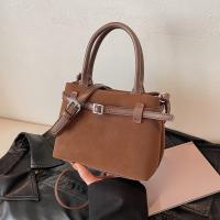 Bolso de hombro clásico retro para mujer - Bolso texturizado marrón café con correa ajustable y cierre magnético, bolso de trabajo versátil para oficina, compras, uso diario, accesorio de oficina |   Estilo Sofisticado |   Herrajes dorados, bolso cruzado - details 7