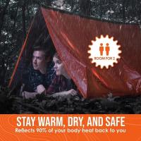 Kit de Tienda de Supervivencia Bivy para 2 Personas Refugio de Emergencia, Tienda de Campaña de Tubo Mylar, Bolsa de Dormir Impermeable para Exteriores, Manta Térmica SOS Reutilizable - details 3