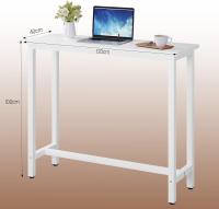 Conjunto de Mesa de Bar y 2 Taburetes, Muebles de Comedor, Mesa Alta y Taburetes de Bar, Barra Cocina y Salon, 140x40x100 cm, Metal + MDF, Roble Claro - details 32