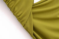Vestido Midi Cortado Verde para Mujer OUWU Vestido Largo Sin Mangas para Primavera y Verano - details 5