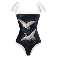 2025 traje de baño estampado con falda de una pieza para mujer, ropa de playa, traje de baño de verano - details 9