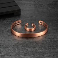 Juego de joyas de cobre puro magnético mate, pulsera ajustable, anillo, ajustable, energía de la salud, artritis, mujeres y hombres - details 3