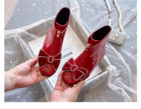 Nuevas botas de cuero de terciopelo para bebé, botas cortas de cristal de princesa - details 13