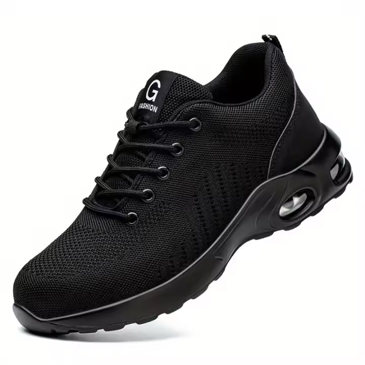 Zapatos de seguridad laboral antideslizantes con puntera de acero para hombres, a prueba de perforaciones y transpirables, zapat - 1