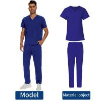 Top exfoliante con cuello en V + pantalón médico, ropa de enfermería, uniformes médicos de S-3XL, disfraz de médico de dentista de manga corta, Tops y pantalones de enfermera - details 36