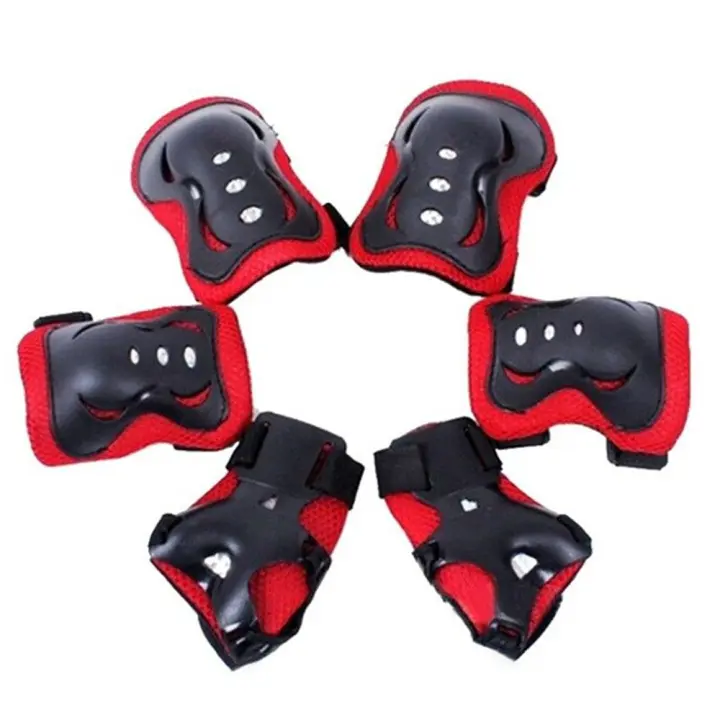 Ciclismo bicicleta niños monopatín deportes de equitación 6 unids/set 6 en 1 coderas muñeca rodillera protectora equipo de protección para niños - 1