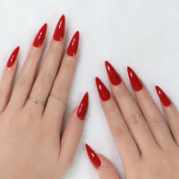 Uñas Postizas De Tacones Altos Rojo Gloss 24 Piezas Por Pack Uñas Falsas De Acrílico Para Dedos Aplicación Duradera Y Fácil - details 3