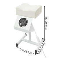 Silla de pedicura móvil, silla para el cuidado de los pies con succión, taburete de salón, reposapiernas ajustable en altura, reposapiés, reposapiernas para reposapiernas, salón de belleza y salón de uñas, 31 x 28 x 45 cm (blanco) - details 4