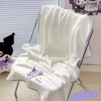 Toalla de baño de felpa Coral para niños de Anime Kuromi, combinación absorbente y sin pelo, envoltura de secado rápido para ducha de niña suave - details 3