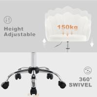 Silla de Escritorio Giratoria de 360 Grados Silla de Vestir de Terciopelo con Espalda de Peta y Ruedas Altura Ajustable Muebles y Organización - details 1