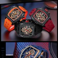 Reloj deportivo de carreras de lujo para hombre, esfera esqueleto de barril, resistente al agua, luminoso, reloj de pulsera para exteriores, reloj de negocios para hombre - details 20