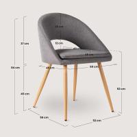 Gris Perla x2 – Pack de 2 Sillas de Comedor Tapizadas, Acolchadas y Ergonómicas, Estilo Moderno para Salón, Dormitorio o Cocina - details 20