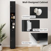 Armario de Baño Alto, Columna Auxiliar para Almacenamiento de Baño, con 2 Armarios y 1 Cajón, Organizador Armario Estrecho 20 x 20 x 180 cm, para Inodoro, Oficina - details 23