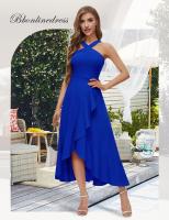 Vestido de Cóctel Tirantes al Cuello – Largo con Volantes, Elegante para Bodas/Fiestas Formales, Diseño Ajustado y Transpirable - details 8