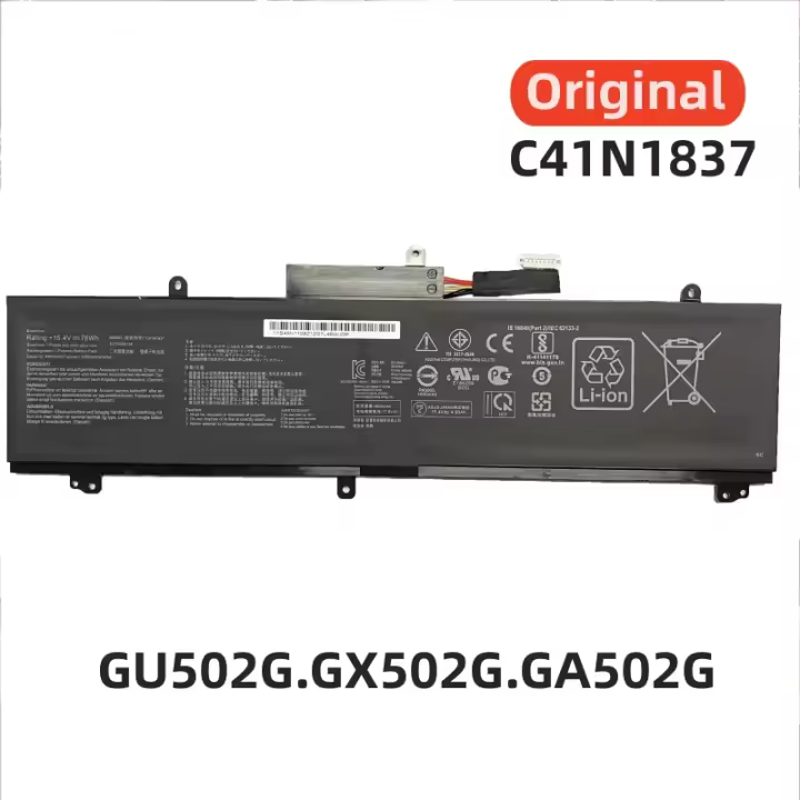 100% Original 15,4 V 4940mAh para ASUS C41N1837 GX502GW GX502GV GU502 GU502L/LU/LV GU502GU GU532GV GA502GU/DU/LW batería del ordenador portátil - 1