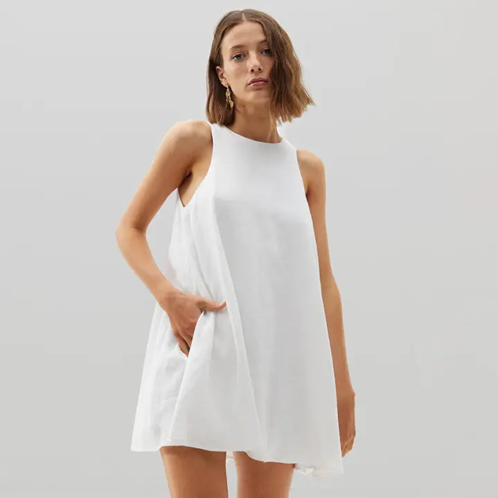 Falda francesa de algodón puro blanco Dre Fresh A-line estilo suave informal para mujer Otoño Invierno nueva colección - 1
