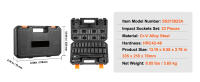 SucceBuy Juego de llaves de impacto de 1/2", 23 piezas SAE (7/16" - 1") y métricas (13-24 mm), acero de aleación Cr-V de 6 puntos para reparación de automóviles - details 6