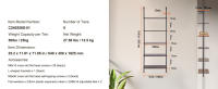 SucceBuy Estante de 5 niveles, 24 x 11,8 pulgadas, montaje en pared, madera rústica, almacenamiento, negro, espacios de vida - details 5