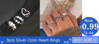 Conjunto de anillos de billar de póker de color plateado Vintage Punk para mujer Anillos de corazón gótico Hip Hop Y2k joyería de regalo masculina de moda coreana - details 1
