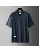 Camiseta de manga corta de moda transpirable con cuello en V, versátil, ligera, de lujo, informal para hombre, ideal para verano. - details 3