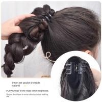Peluca sintética de moda, cola de caballo trenzada, peluca sucia, cola de caballo alta, extensiones de cabello trenzado largo, extensiones de cola de caballo naturales para mujeres - details 5