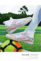 Zapatos de fútbol profesionales FG/TF para adultos, botas de fútbol de Punta larga antideslizantes, tacos altos de tobillo para niños pequeños, zapatillas de fútbol de hierba - details 34